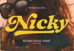 Nicky - Retro Italic Serif Font