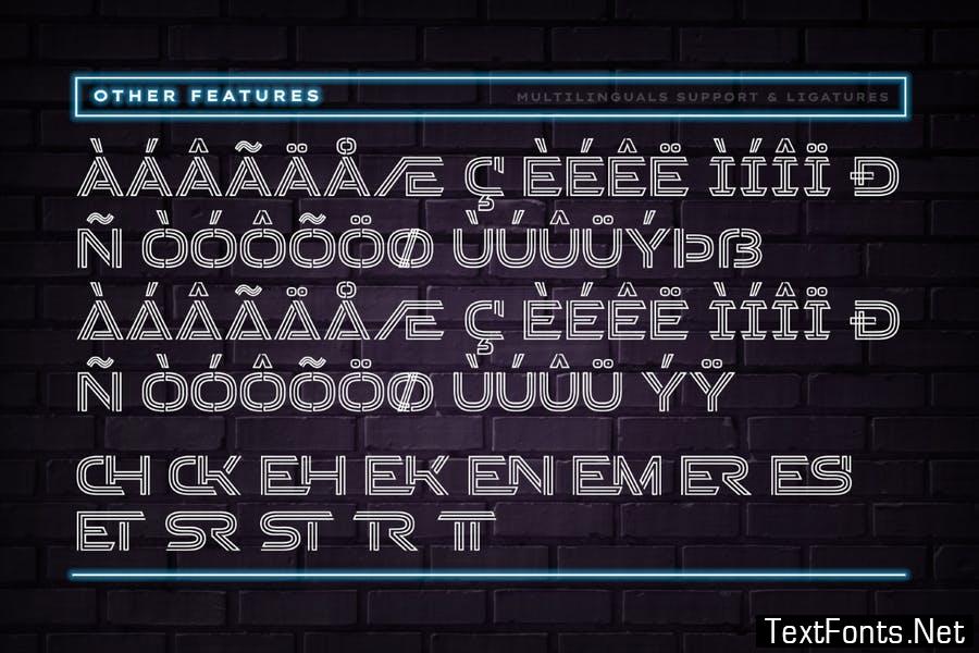 Stacker - Neon Sci-fi Futuristic Font