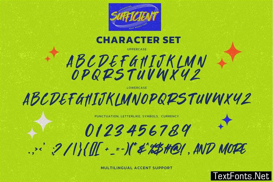 SUFFICIENT - Fast Brush Font