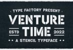 Venture Time - a Stencil Typeface Font