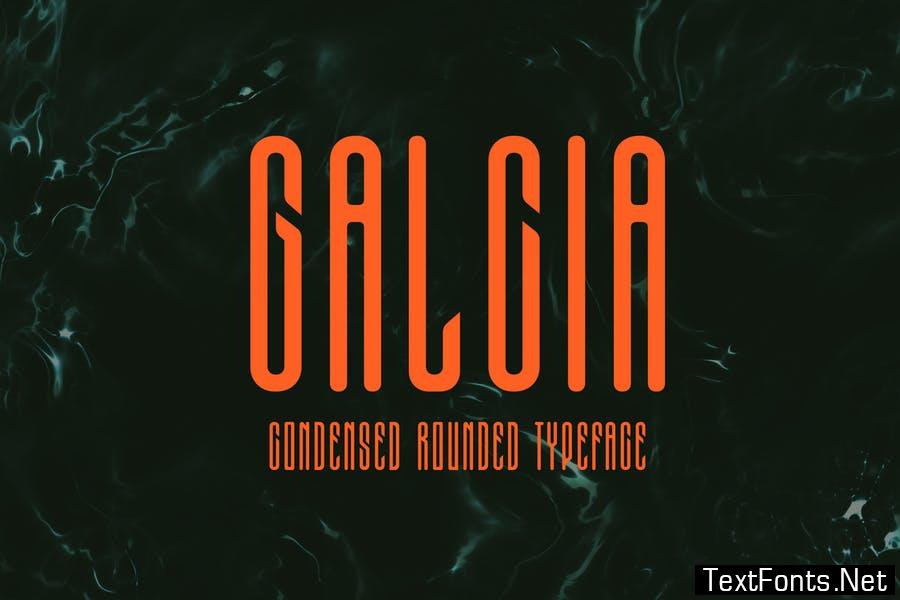 Galcia - Condensed Rounded Typeface Font