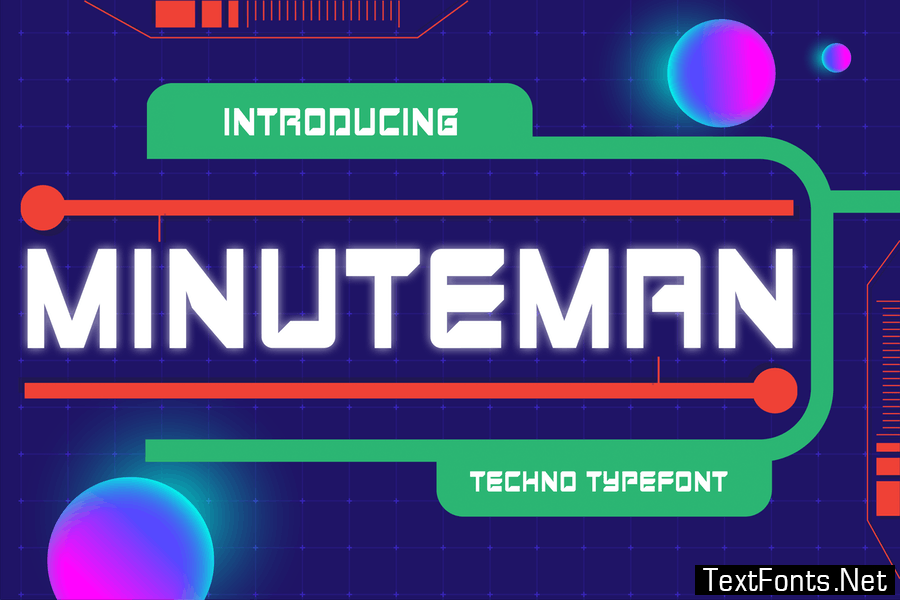 Minuteman - Futuristic Techno Font