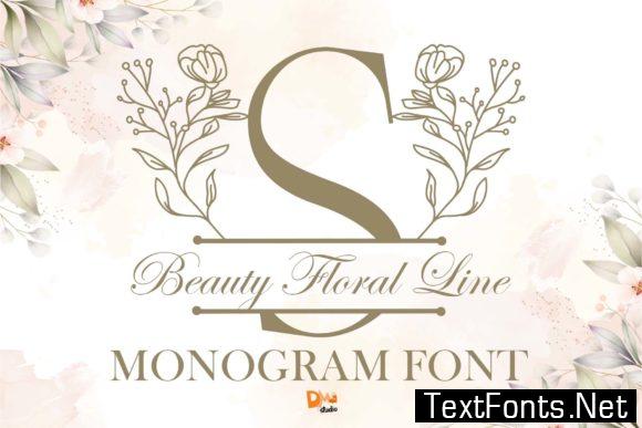 Beauty Floral Line Monogram Font