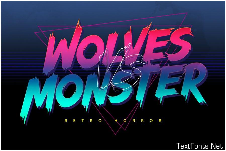 Wolves Vs Monster - Retro Horror Font