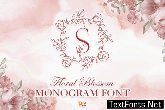 Floral Blossom Monogram Font