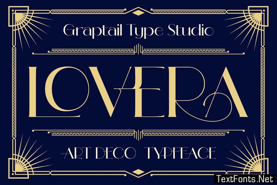 Lovera - Art Deco Typeface Font