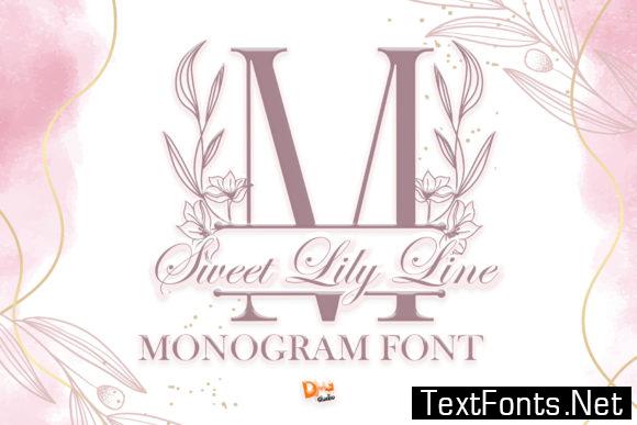 Sweet Lily Line Monogram Font