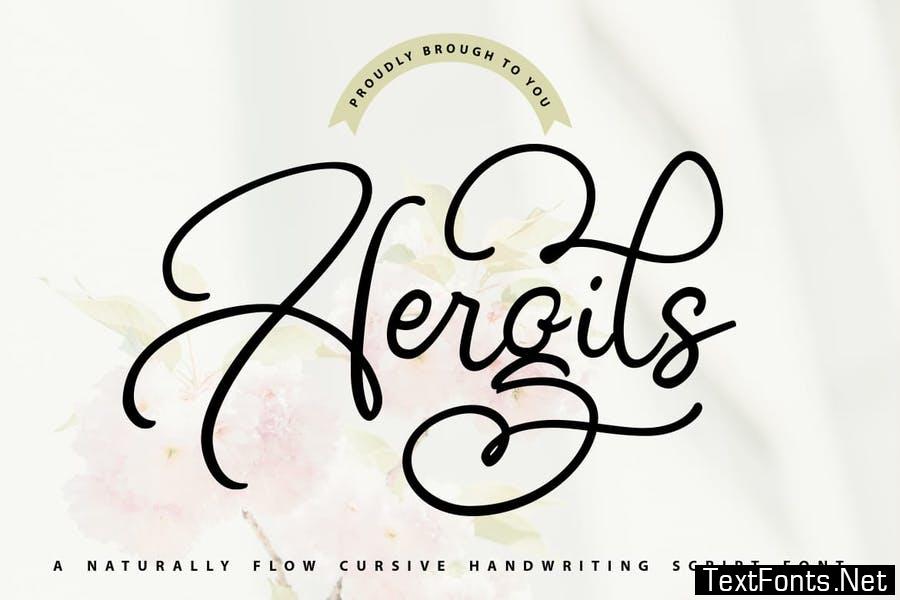 Aergils | Cursive Handwritting Script Font