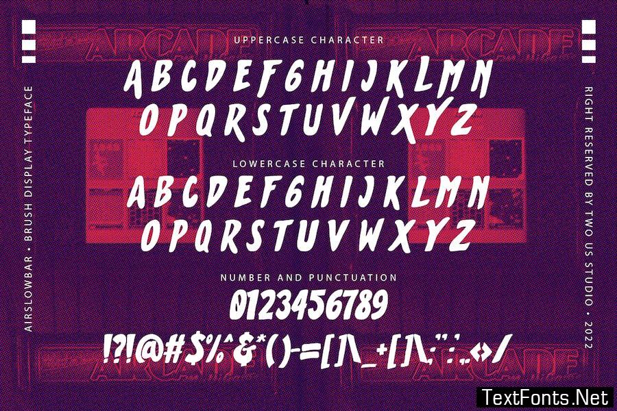 Airslowbar - Brush Display Typeface Font