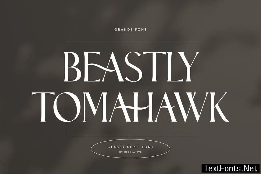 Beastly Tomahawk Classic Serif Font