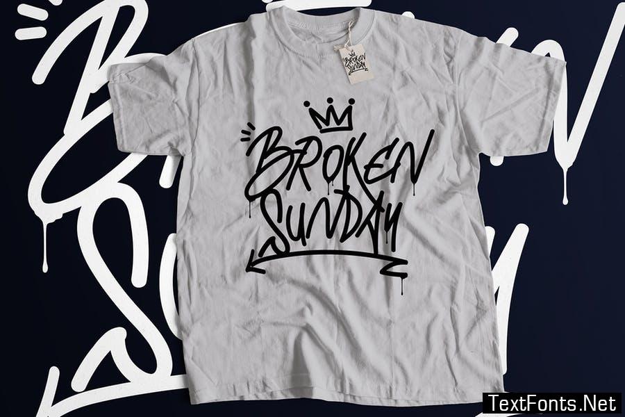 Broken Sunday - Stylish Graffiti Font