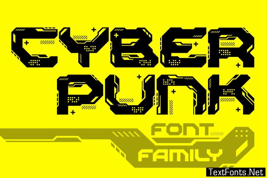 Cyberpunk Style Font Technology Futuristic Digital