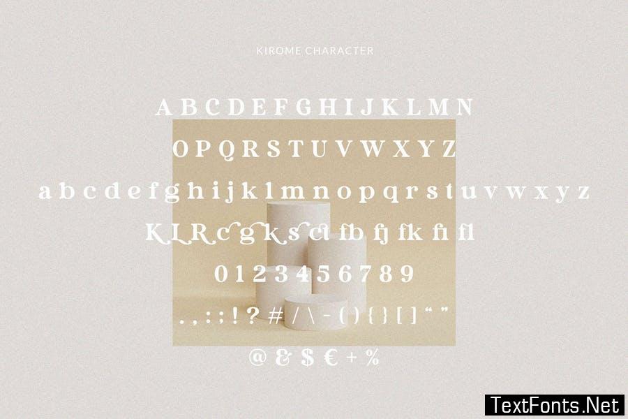 Kirome – Modern & Beauty Serif Font