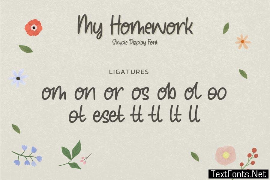 My Homework - Simple Display Font