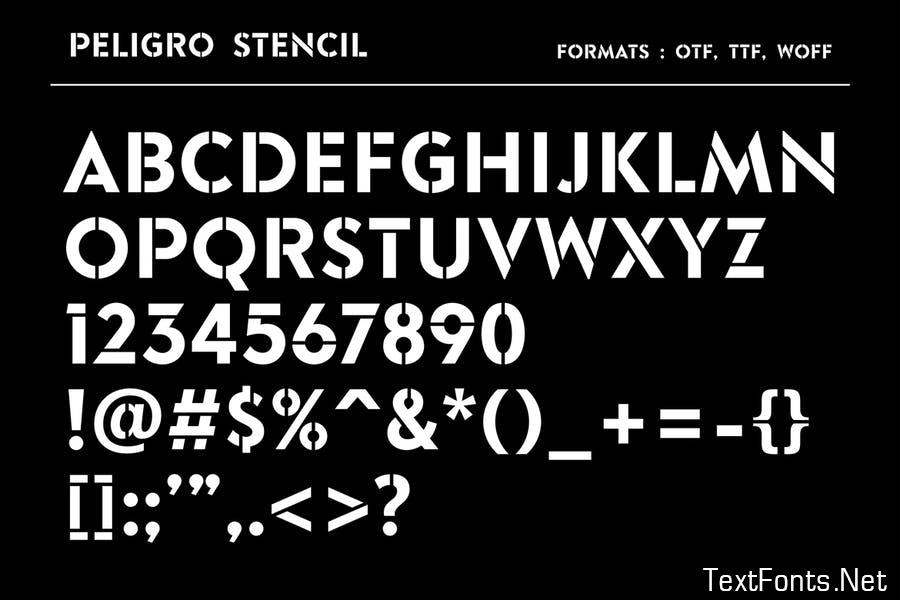 Peligro Stencil Font