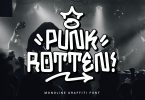 Punk Rotten - Monoline Graffiti Font