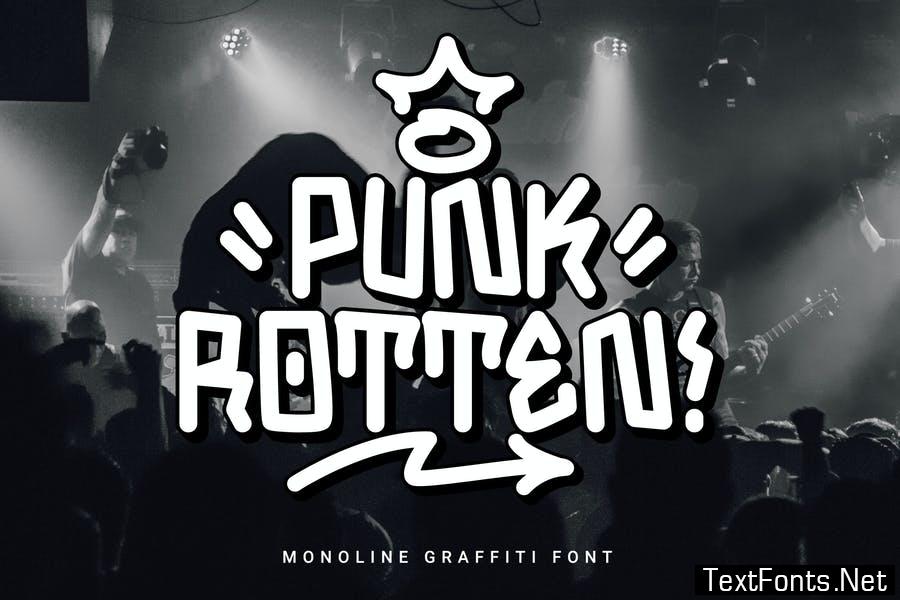 Punk Rotten - Monoline Graffiti Font