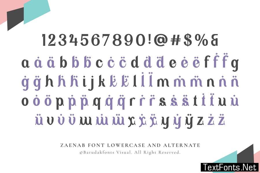 Zaenab - Serif Display Font