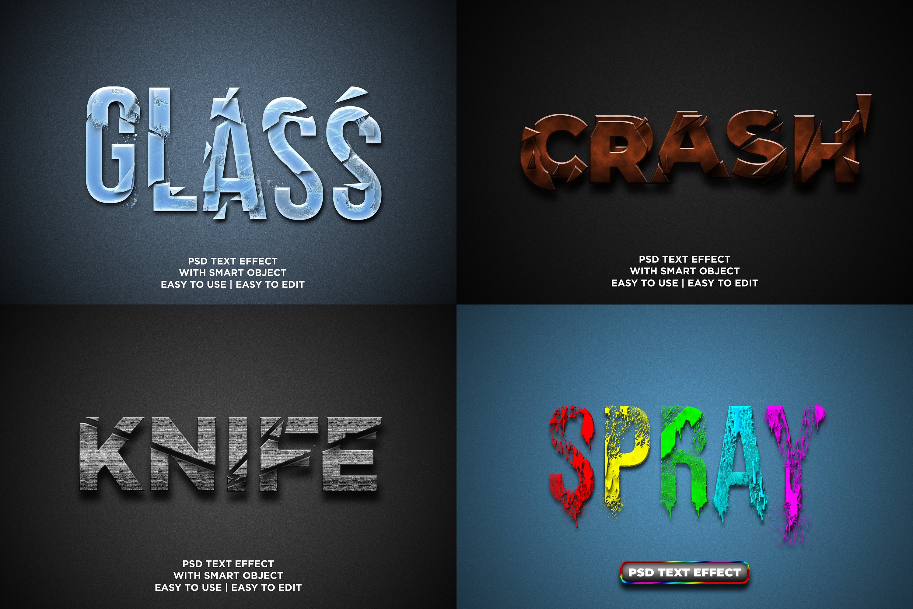 Broken text effect bundle 7292935