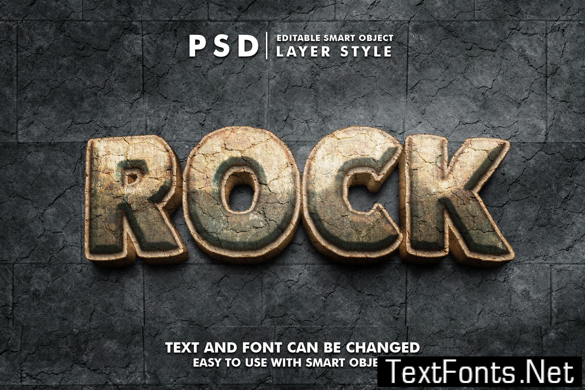 Rock 3D Realistic PSD Text Effect 39215505