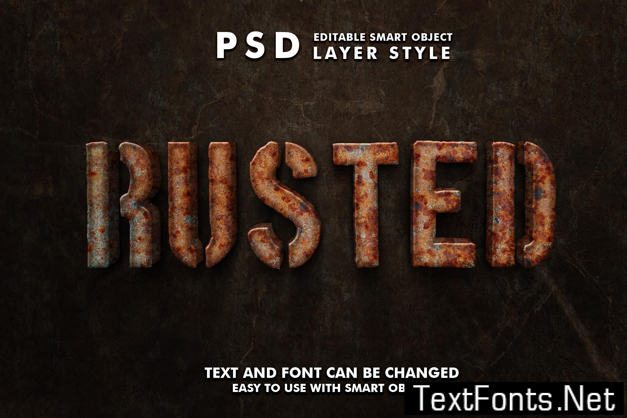 Rust 3D Realistic PSD Text Effect 39186690