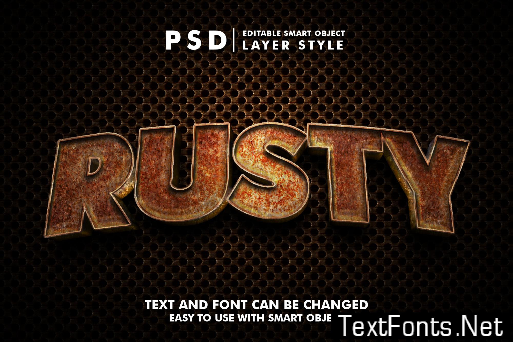 Rusty 3D Realistic PSD Text Effect 38997663