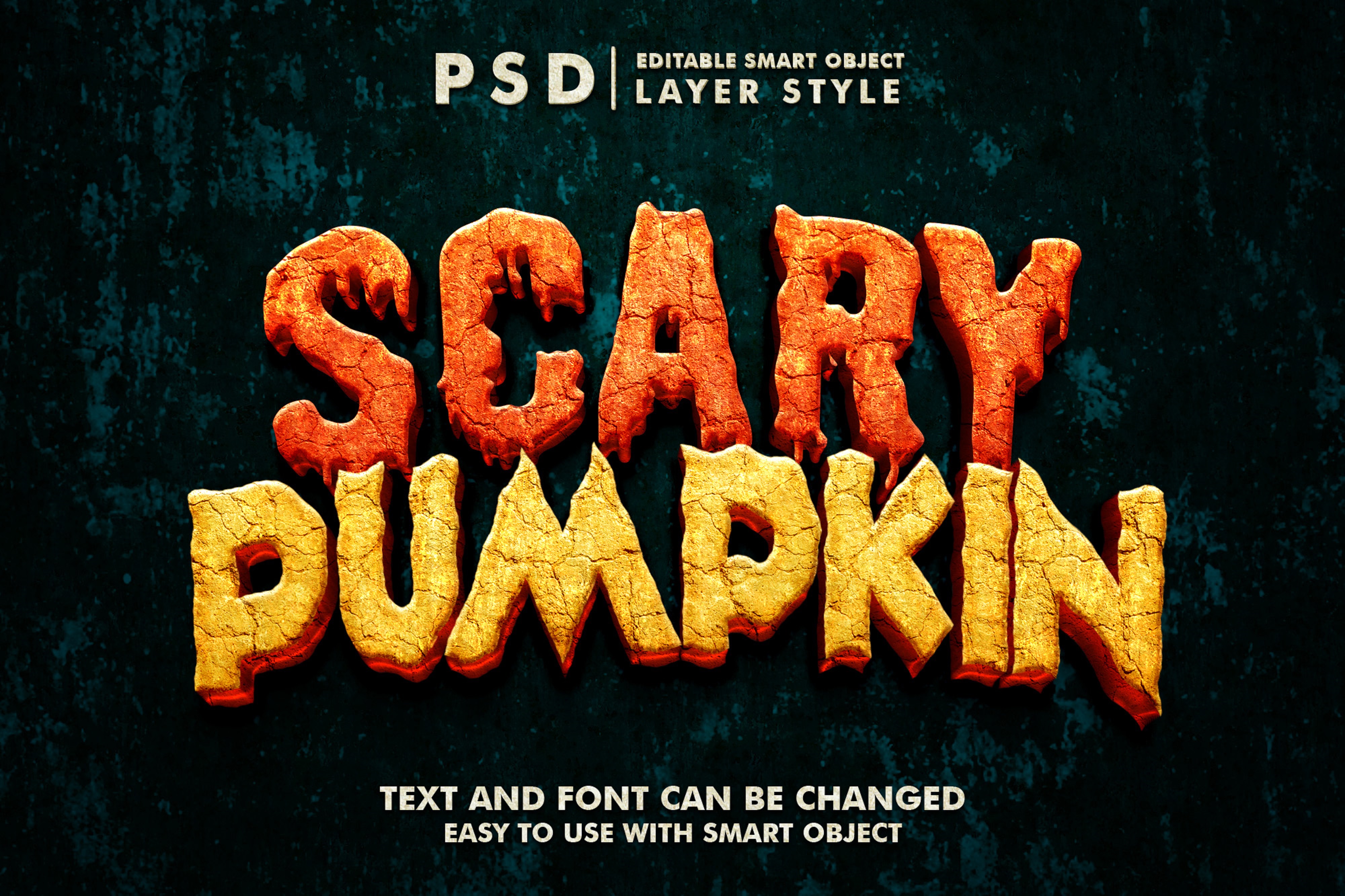 Scary Pumpkin 3D Realistic PSD Text Effect 39206007