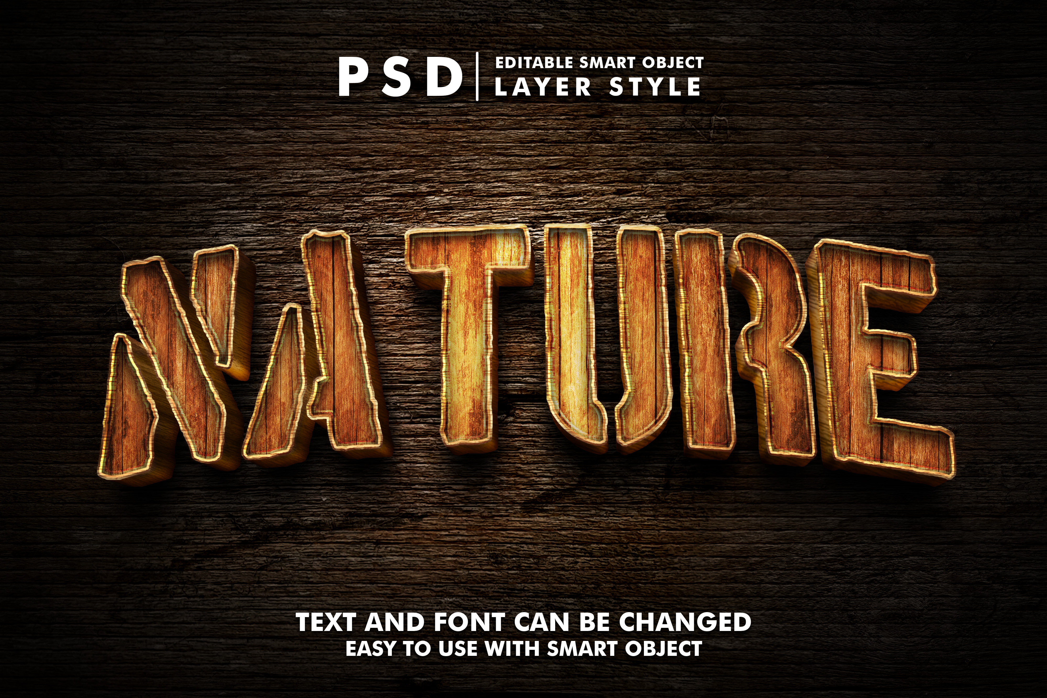 Wood 3D Realistic PSD Text Effect 38998478