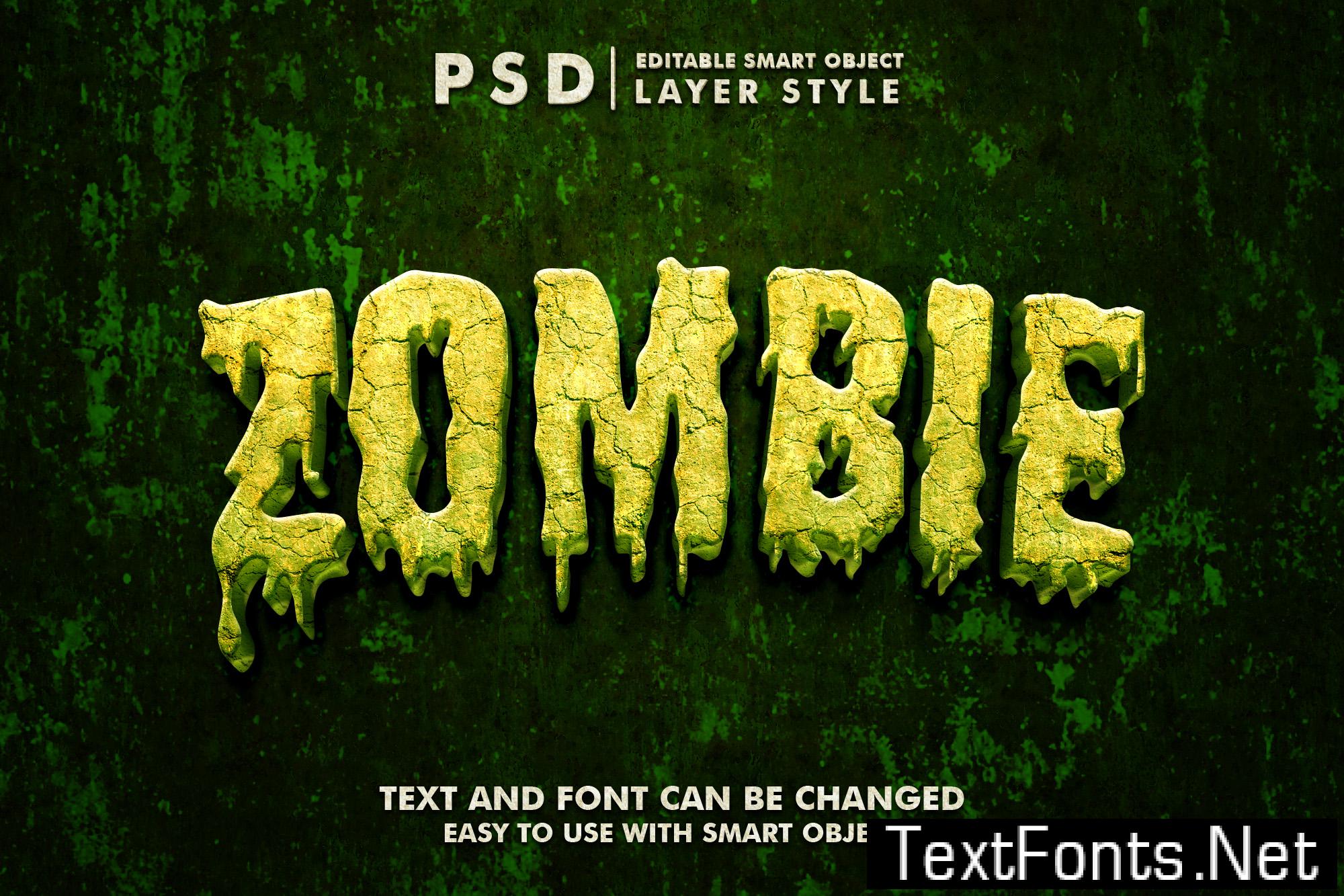 Zombie 3d Realistic PSD Text Effect 39182567