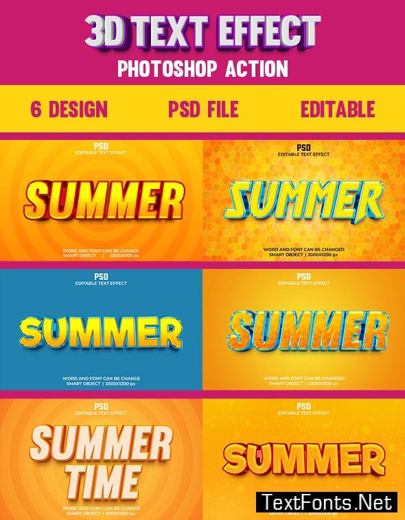 6 Summer Editable 3d Text Effect Pack 37411738