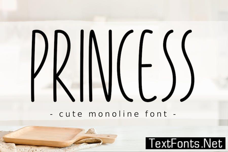 Princess Monoline Display Retro Vintage Font ALD