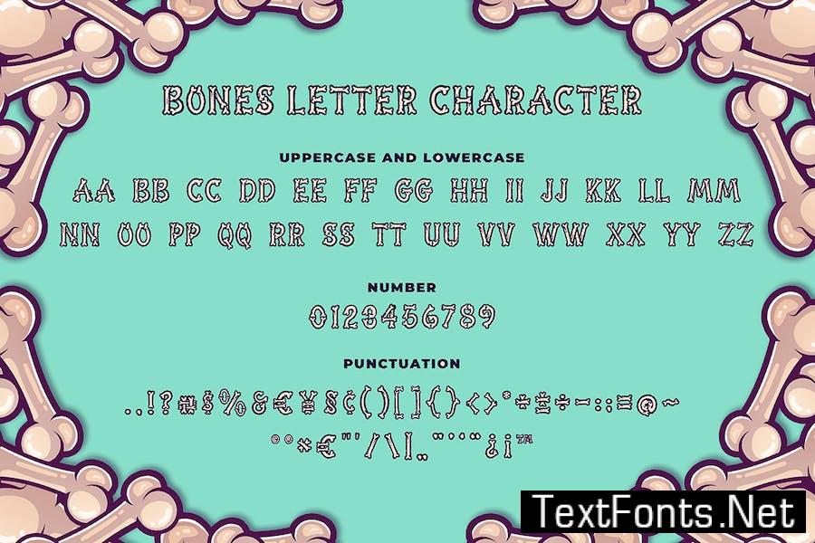 Bones Letter a Bones Style Font