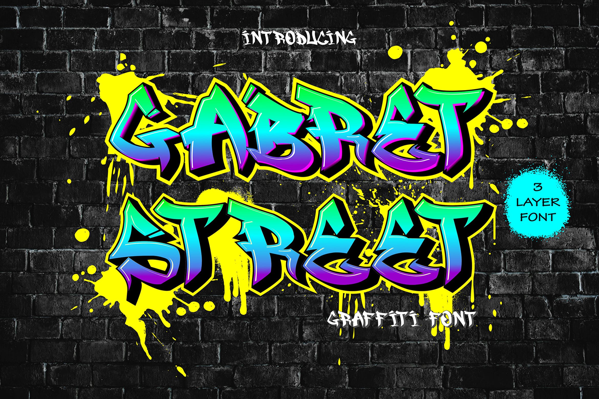 Gabret Street - Layered Graffiti Font QX2ES98