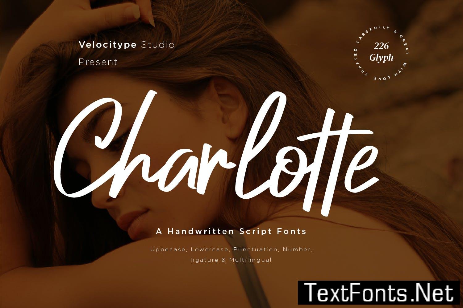 charlotte script font free