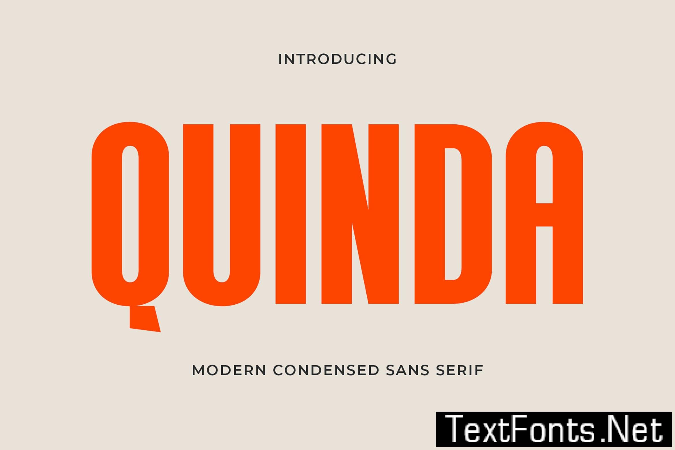 Quinda - Modern Condensed Sans Serif VJVW74U