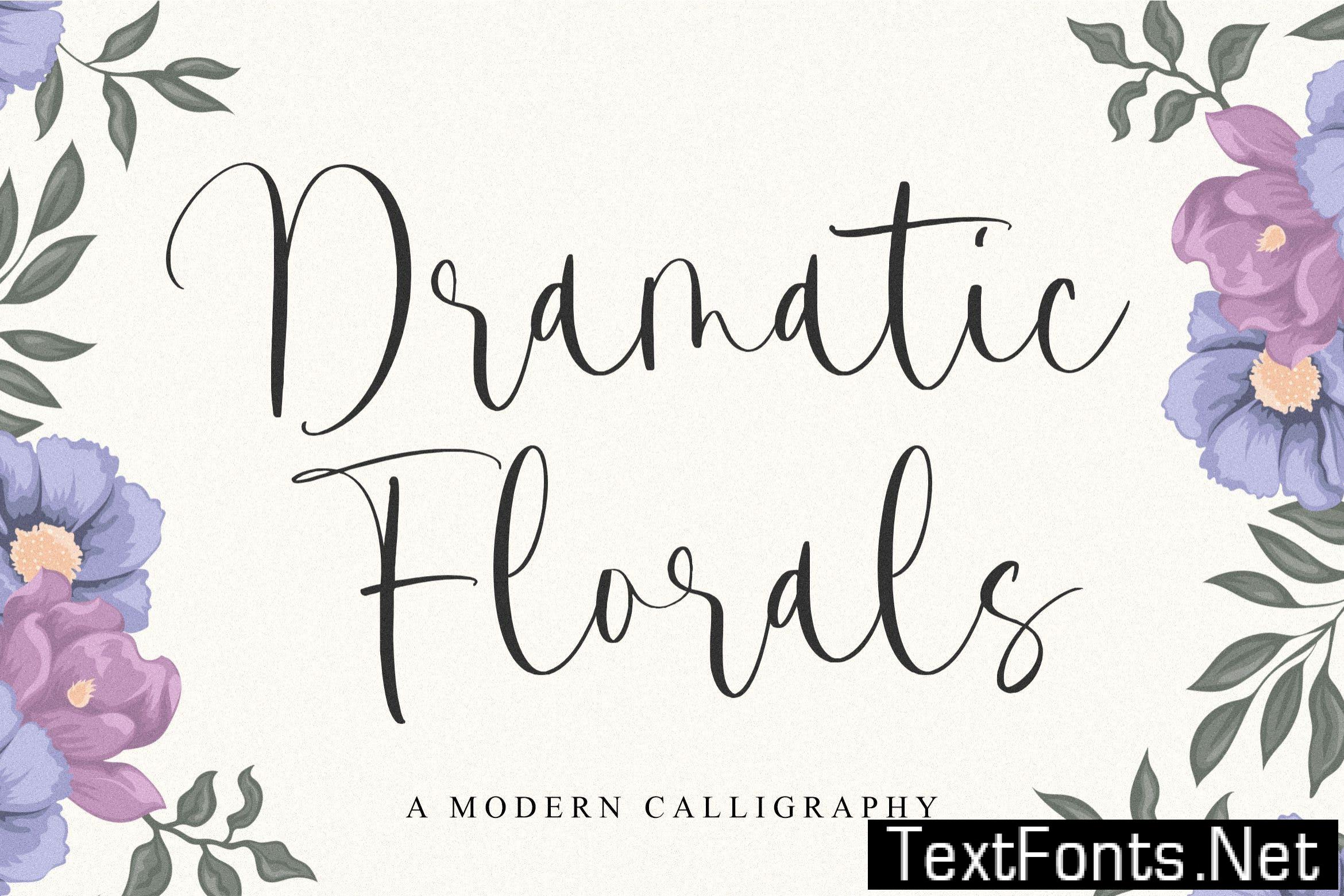 Dramatic Florals Script Font GS9EGWM