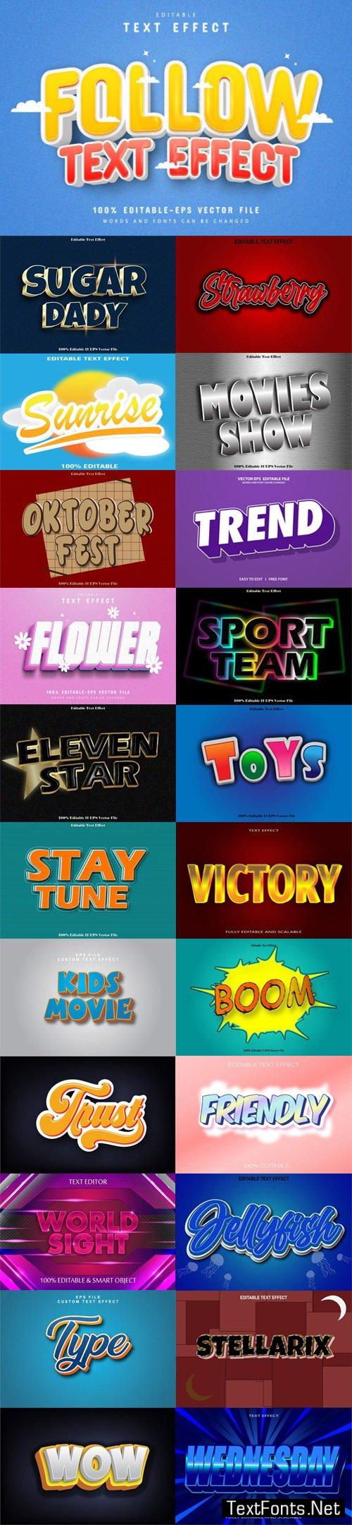 20 3d Editable Vector Text Effects Collection 0622