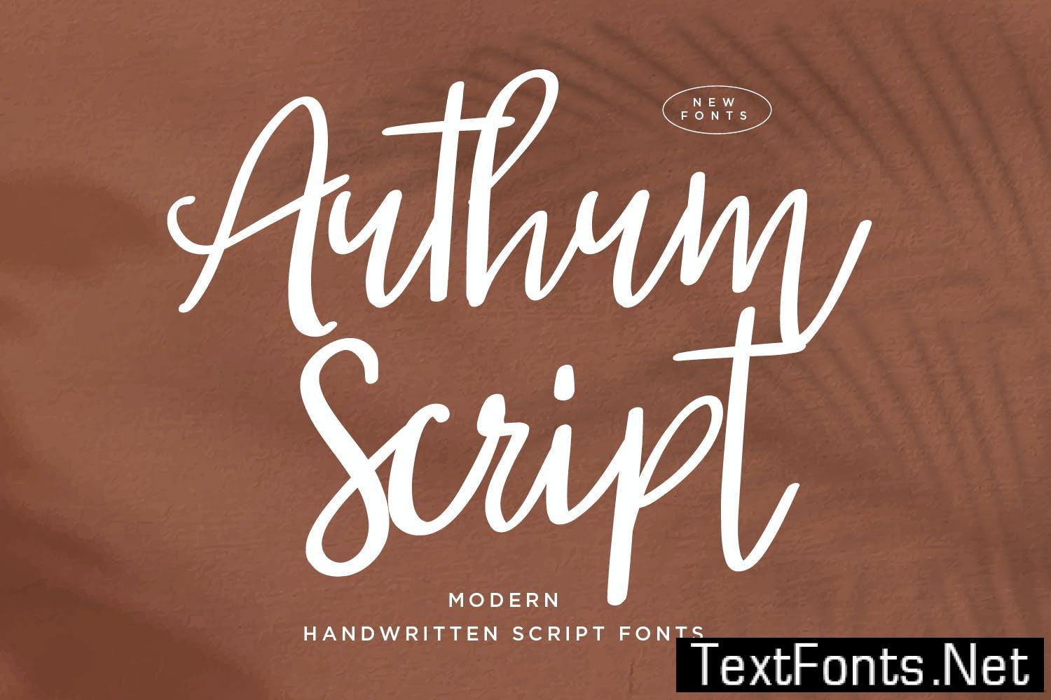 Authum Script - Handwritten Script fonts CQAZNCV