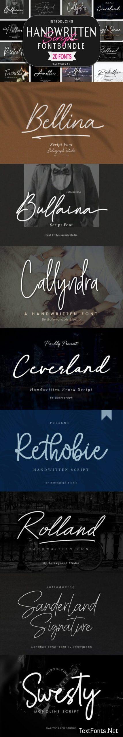 Handwritten Script Font Bundle vol.2