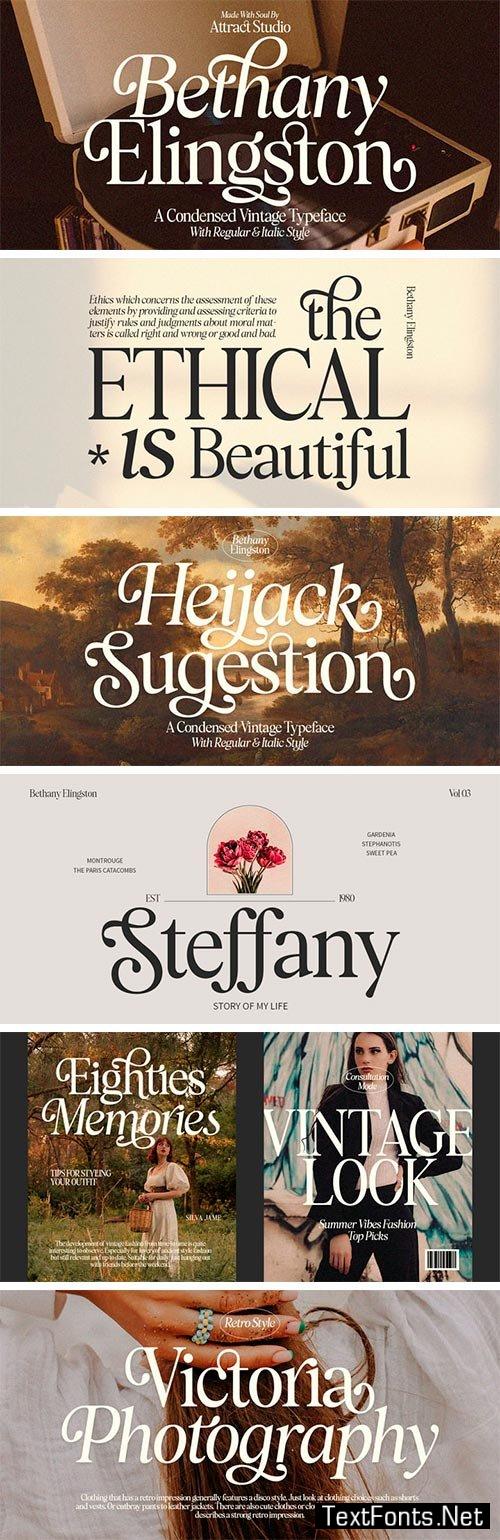 Bethany Elingston Font Family