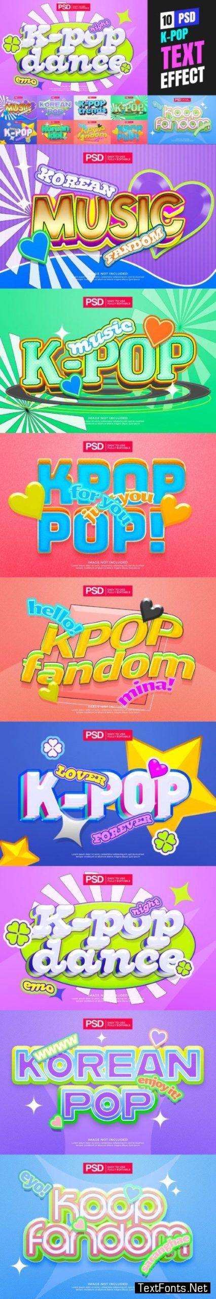 K-Pop Y2k Editable Text Effects Pack