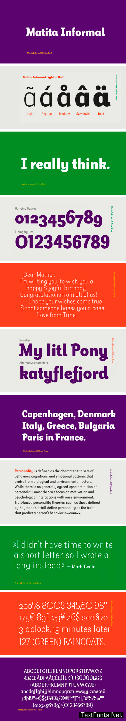 Matita Informal Font Family