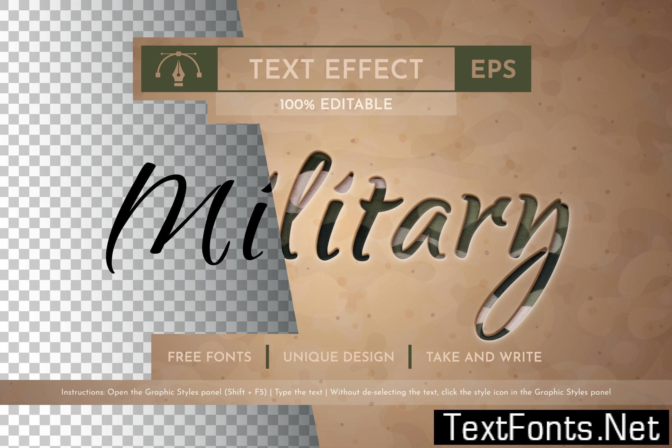 Military - Editable Text Effect, Font Style UAMLZT2