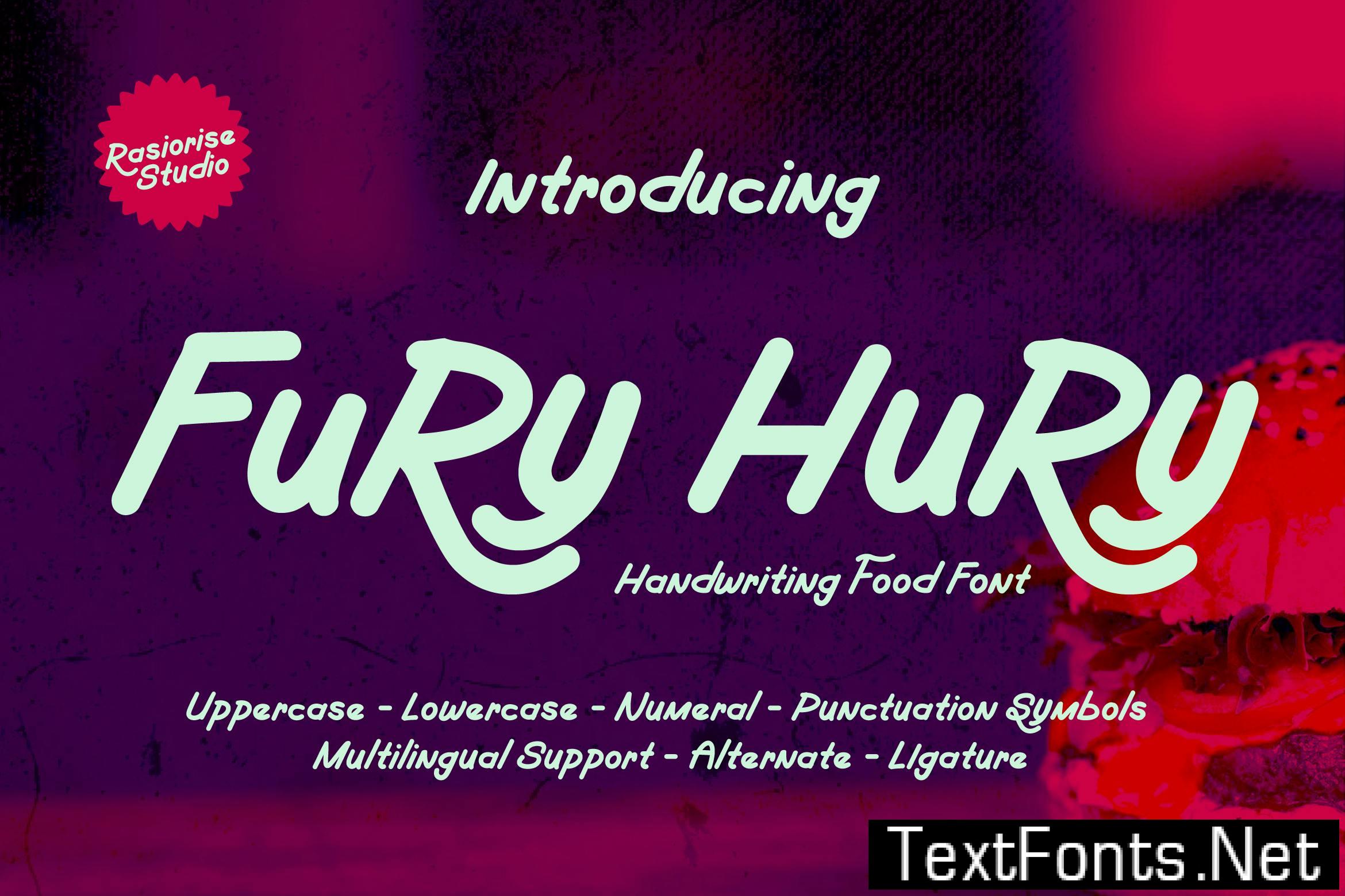 Fury Hury - Food Handwriting Font P9ZCQZE