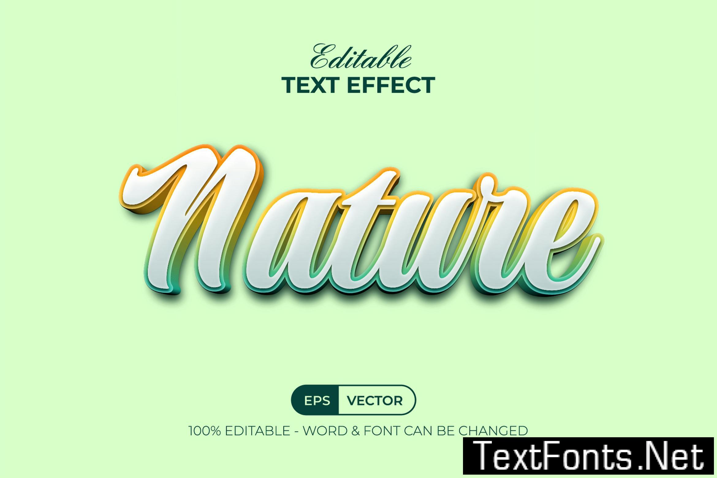 Nature Text Effect 3D Gradient Style 8ZCQBPF