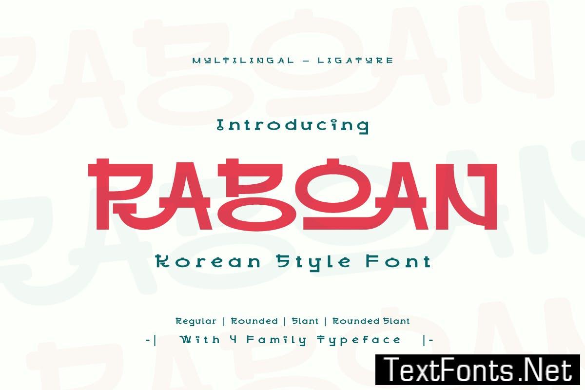 Raboan - Korean Style Font 29F4PAL