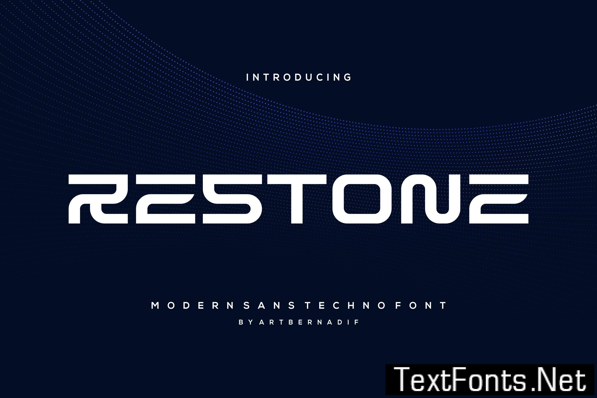 Restone - Modern Sans Techno Font U2d9y6m