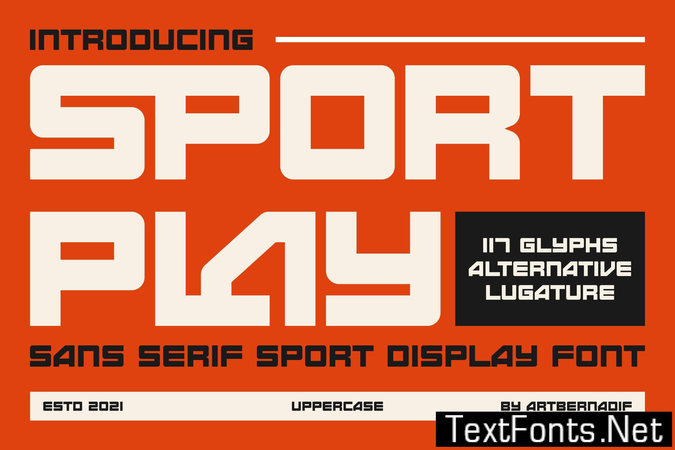 Sport Play - Sans Serif Sport Display Font 82MDAJD